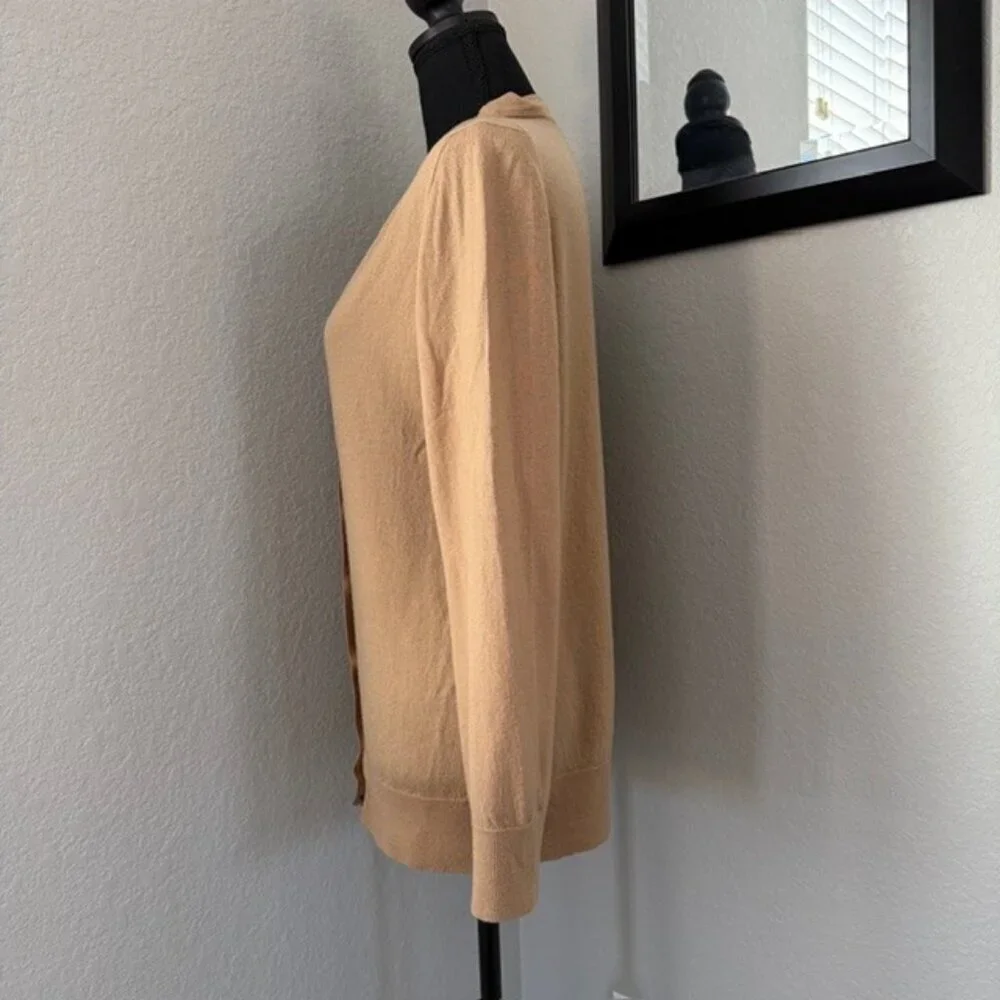 ANN TAYLOR Merino Wool Camel Cardigan Sweater XXL